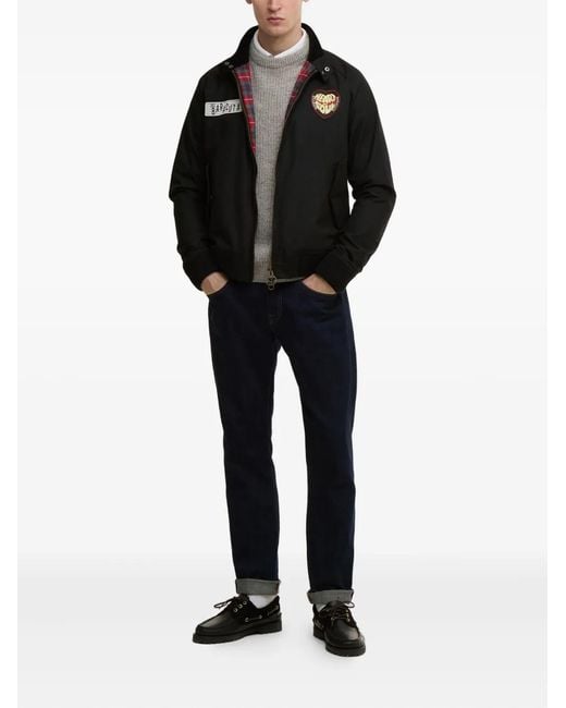 Barbour Black Appliqué Zip-Up Jacket for men
