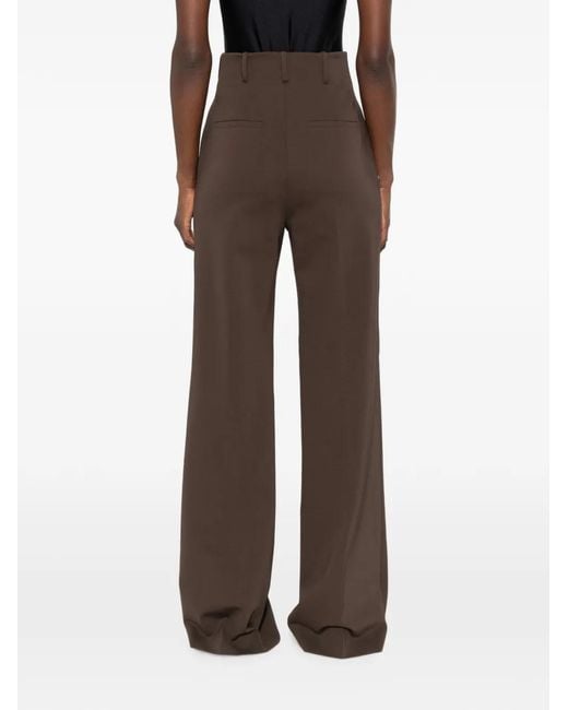 Sportmax Brown Volonta High-Waisted Wide-Leg Trousers