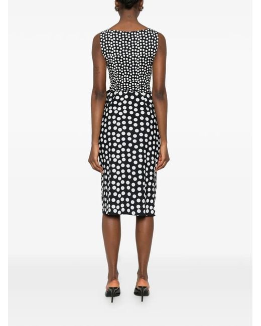 La Petite Robe Di Chiara Boni White Polka Dot Flower Midi Dress