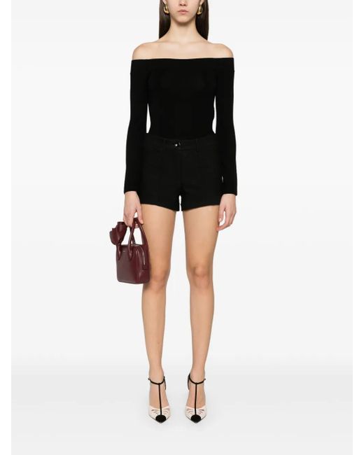 Tom Ford Black Raised-Seam Mini Shorts