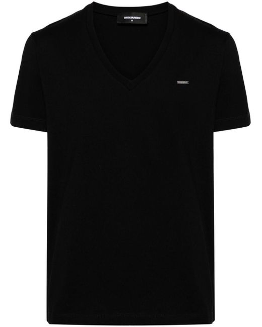 DSquared² Katoenen T-shirt Met Logoplakkaat in het Black voor heren