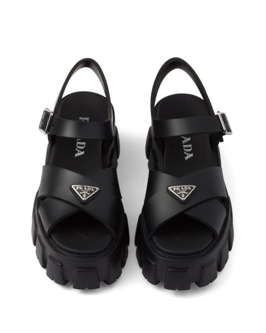 Prada Black Monolith Rubber Sandals