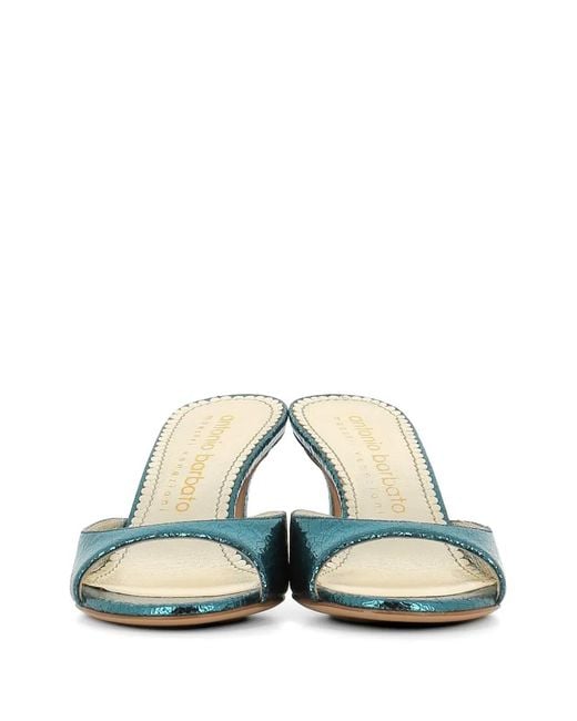 Antonio Barbato Maestri Veneziani Green Open-Toe Leather Sandals