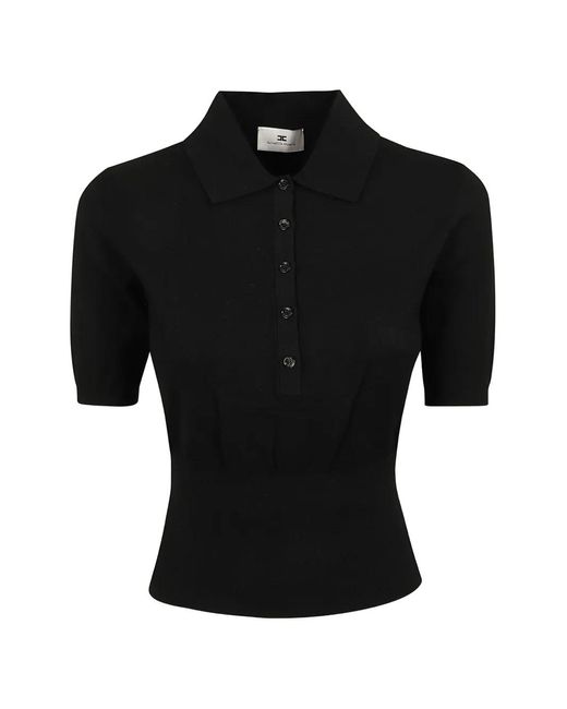 Elisabetta Franchi Black Knit Polo Shirt