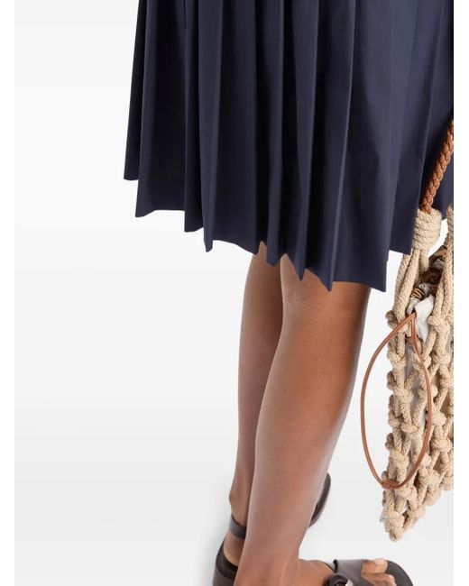Prada Blue Pleated Mini Skirt