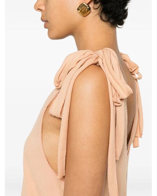 Chloé Natural Tie-Fastening Tank Top
