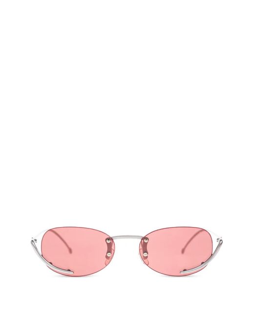 DIESEL Pink Oval Frame Sunglasses