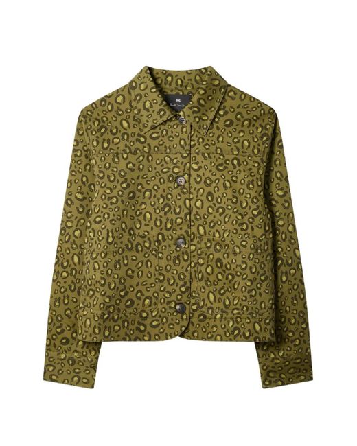 Paul Smith Green Leopard-Print Jacket