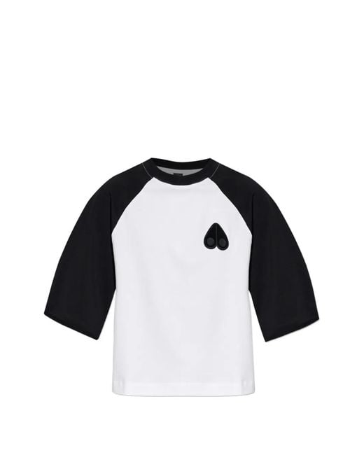 Moose Knuckles Black Logo-Patch T-Shirt