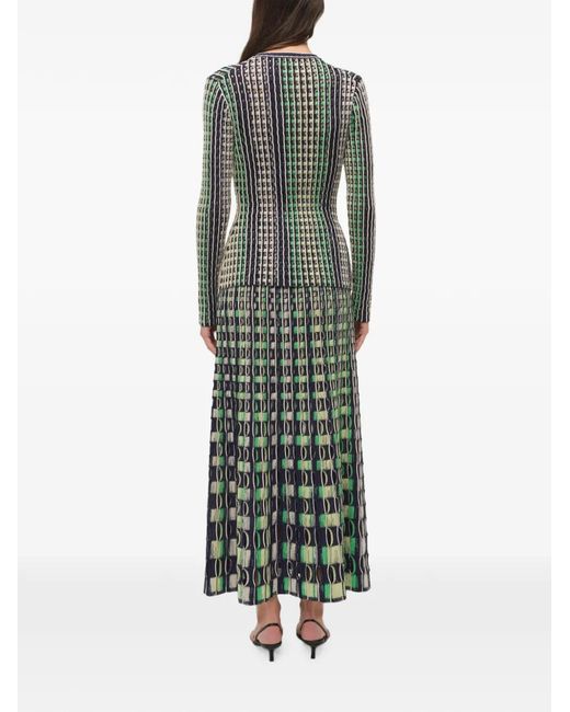 Jonathan Simkhai Green Drue Eyelet-Knit Midi Skirt