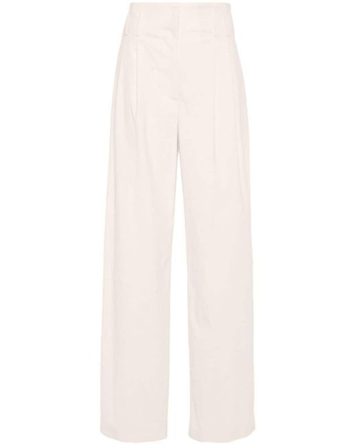 Pantaloni affusolati con pieghe di Genny in White