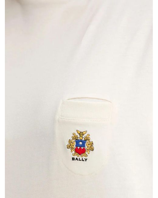 Bally White Logo-Embroidered T-Shirt