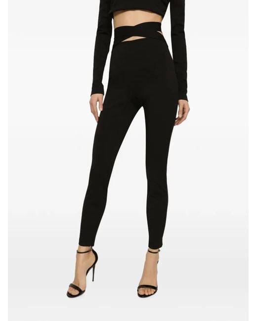 Dolce & Gabbana Black Ankle-Zip Leggings