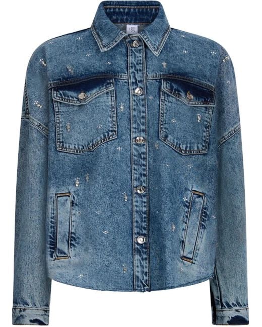 Chaqueta vaquera con detalles de strass Liu Jo de color Blue