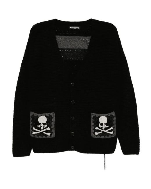 MASTERMIND WORLD Black Hand Knitted Cardigan for men