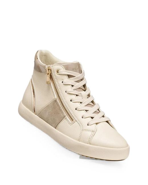 Geox White Blomiee Side-Zip Panelled Sneakers