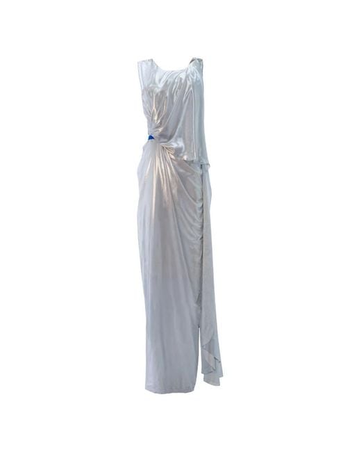 Gemy Maalouf White Asymmetrical Pleated Dress