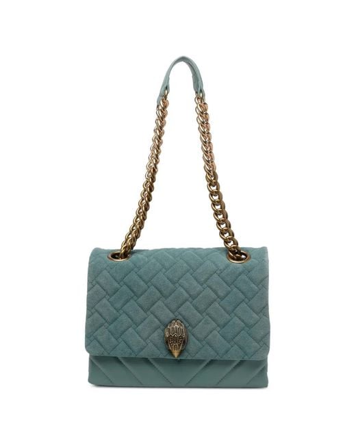 Kurt Geiger Blue Kensington Quilted Leather Shoulder Bag