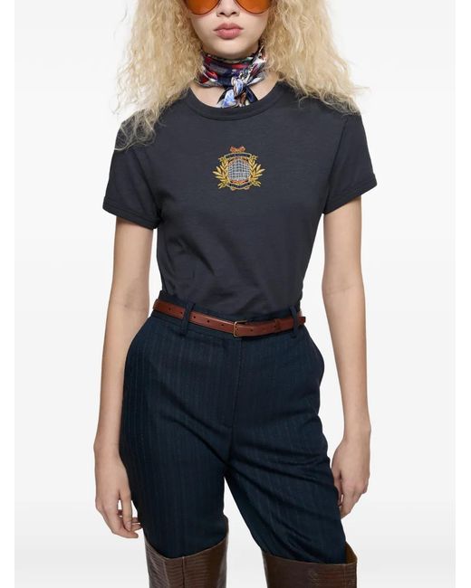 Acne Blue Crest Logo T-Shirt