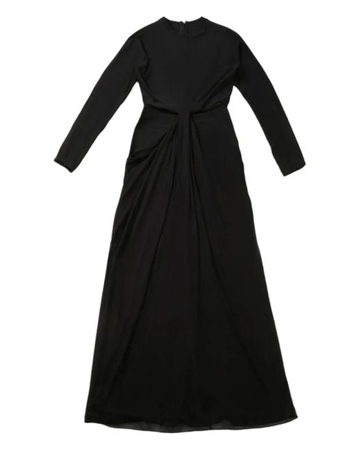 The Row Black Draped-Detail Maxi Dress