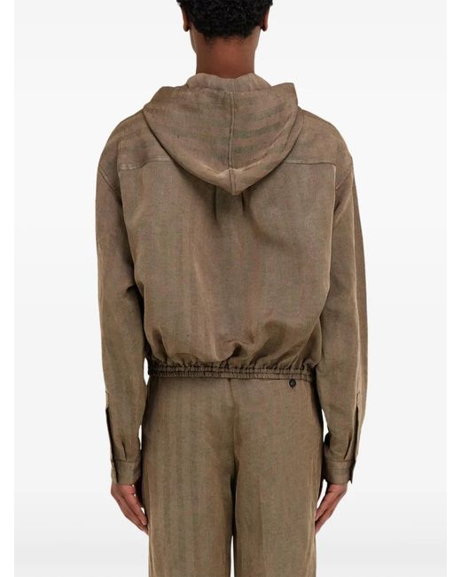 Ferragamo Brown Hooded Lightweight Blouson for men