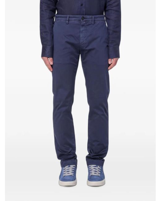 Siviglia Blue Logo-Patch Chino Trousers for men