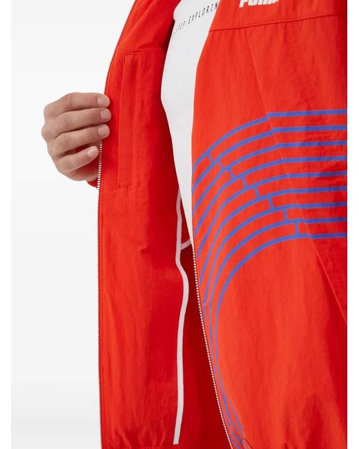 PUMA Red Zipped Graphic Jacket for men