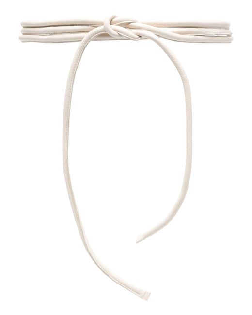 FURLING BY GIANI White Rolled Leather Belt