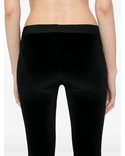 Tom Ford Black Lustrous Velour Signature Leggings