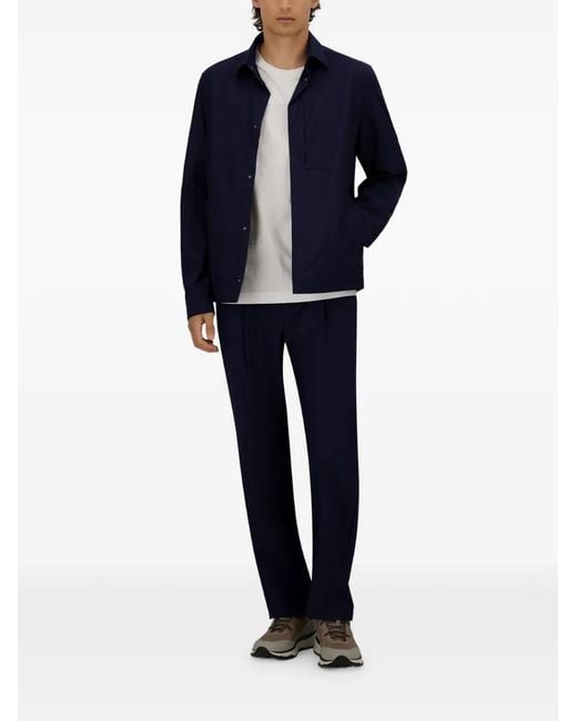 Herno Blue Pleated Trousers for men