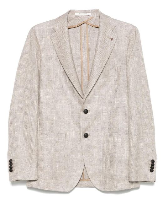 Tagliatore Natural Tailored Herringbone Blazer With Two-Button Closure for men