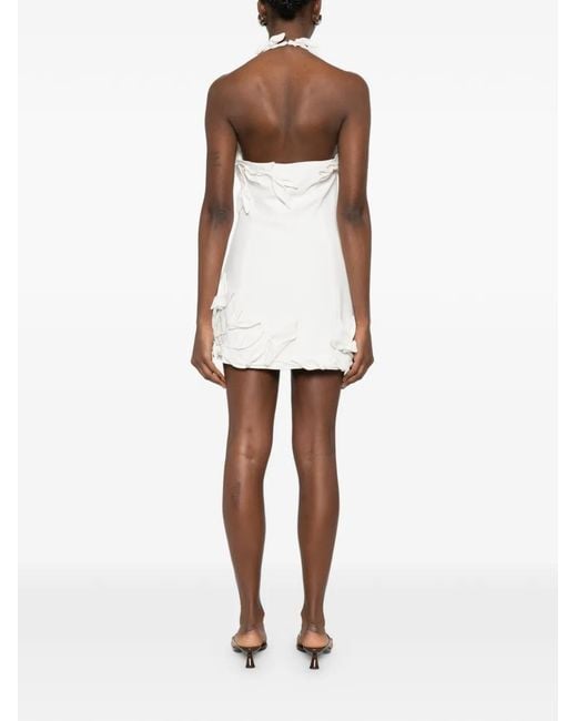 Cult Gaia White Elliana Floral-Appliqué Mini Dress
