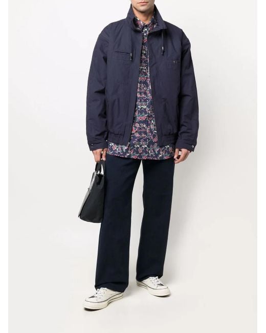 Isabel Marant Blue High-Neck Zip-Up Jacket for men