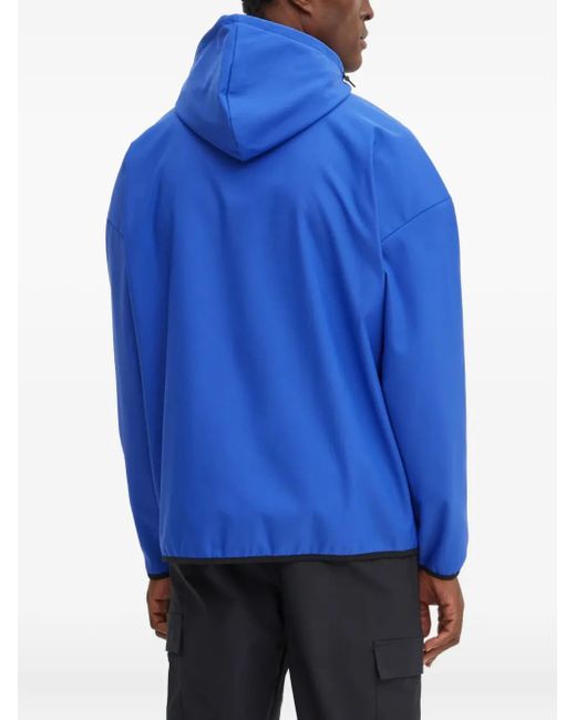 Adidas Blue Long-Sleeve Zip-Up Hoodie for men