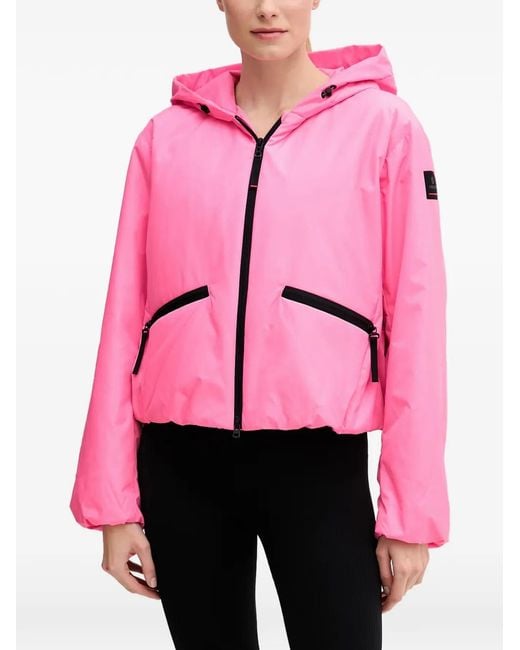 Bogner Fire + Ice Pink Hooded Logo-Patch Jacket