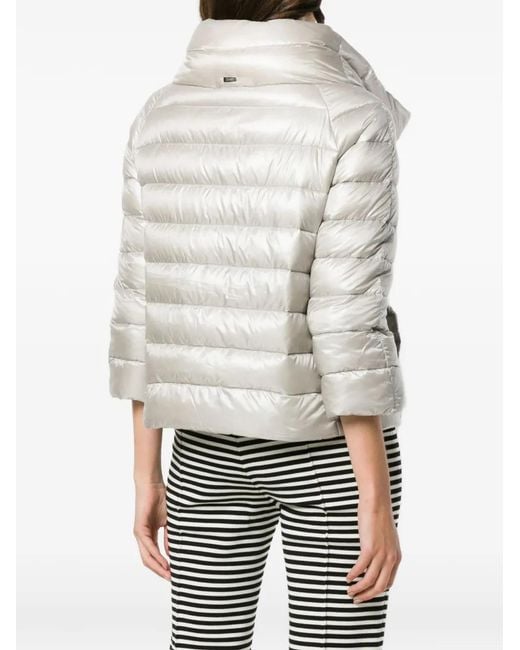 Herno White Zip-Up Padded Puffer Jacket