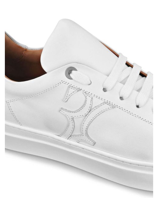 Billionaire White Logo-appliqué Leather Sneakers for men