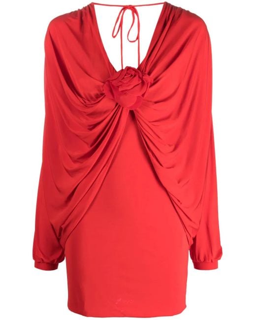 GIUSEPPE DI MORABITO Red Gerüschtes Minikleid Mit Schleifen