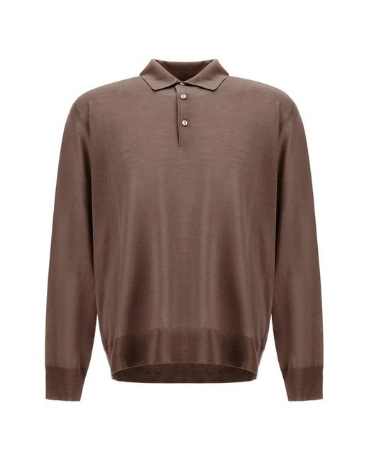 Herno Brown Long-Sleeve Polo Shirt for men