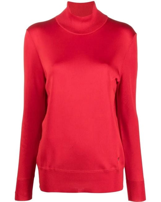 Tom Ford Red Silk Roll-Neck Jumper