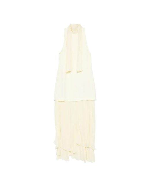 Brandon Maxwell Women's White Sleeveless Midi Dress