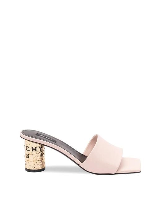 Givenchy Pink Tape Heeled Leather Sandals