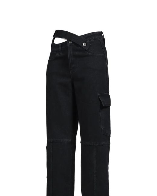 BOHEMSEO Black Cross-Waist Cargo Pants