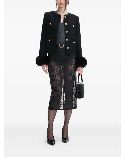 Self-Portrait Black Tweed Jacket