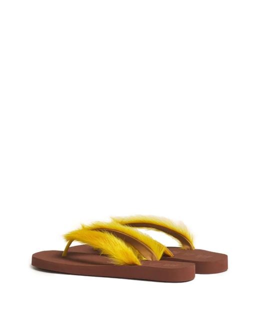 Marni Yellow Ponyhair Flip-Flop for men