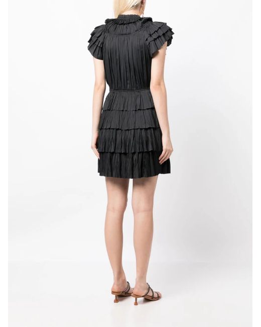 Ulla Johnson Black Vesna Ruffled Mini Dress