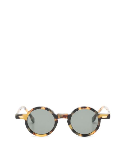 Kyme Metallic Lupe Round-Frame Sunglasses