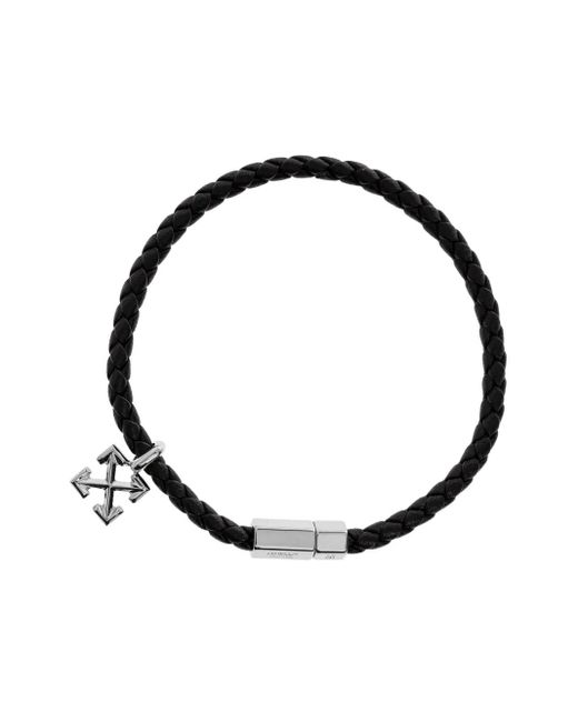 Off-White c/o Virgil Abloh White Arrows-Charm Leather Bracelet for men