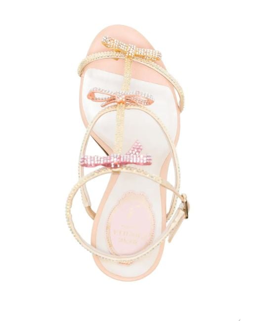 Rene Caovilla Natural Caterina 100Mm Leather Sandals