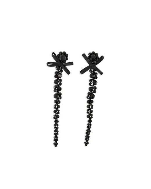 Simone Rocha Black Crystal-Embellished Drop Earrings